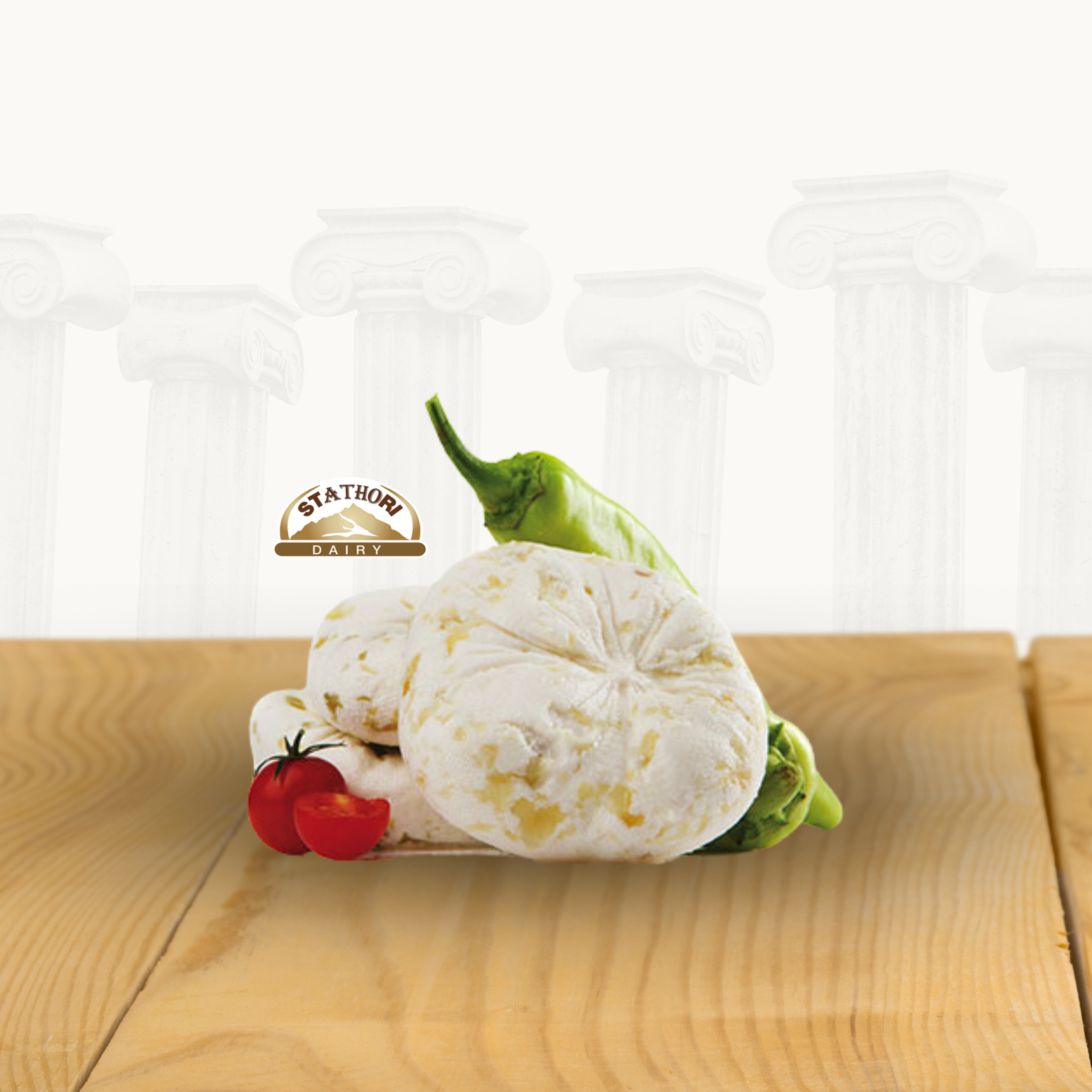 STATHORI — Mikrasiatiko Weißkäse mit Peperoni, ca. 150g im Vakuumbeutel