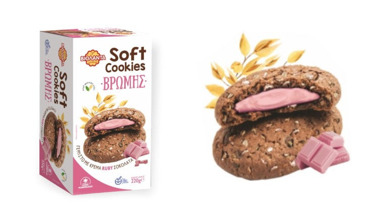 Violanta Soft Cookies Weiche Haferkekse mit Ruby Schokolade 180g