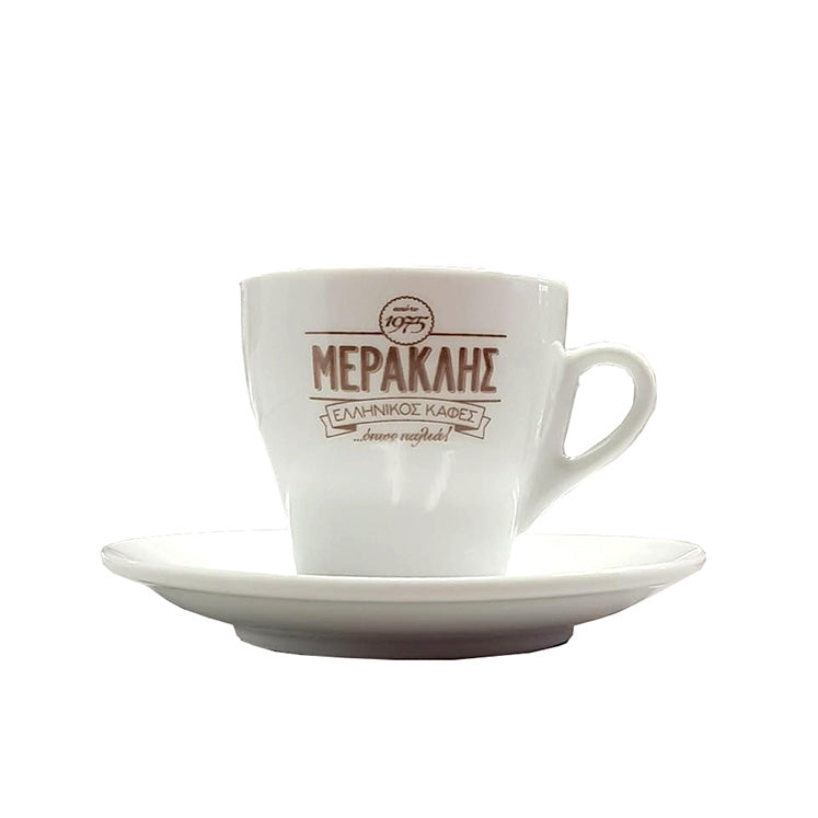 2 x Meraklis Doppelt Kaffee Tassen Set Ellinikos Mokka Diplos