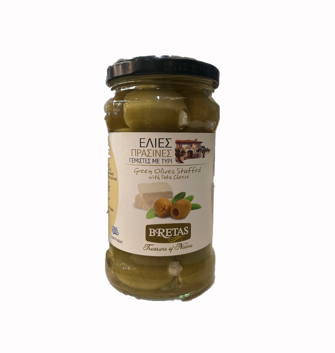 Bretas grüne Oliven gefüllt mit Feta Käse 290g