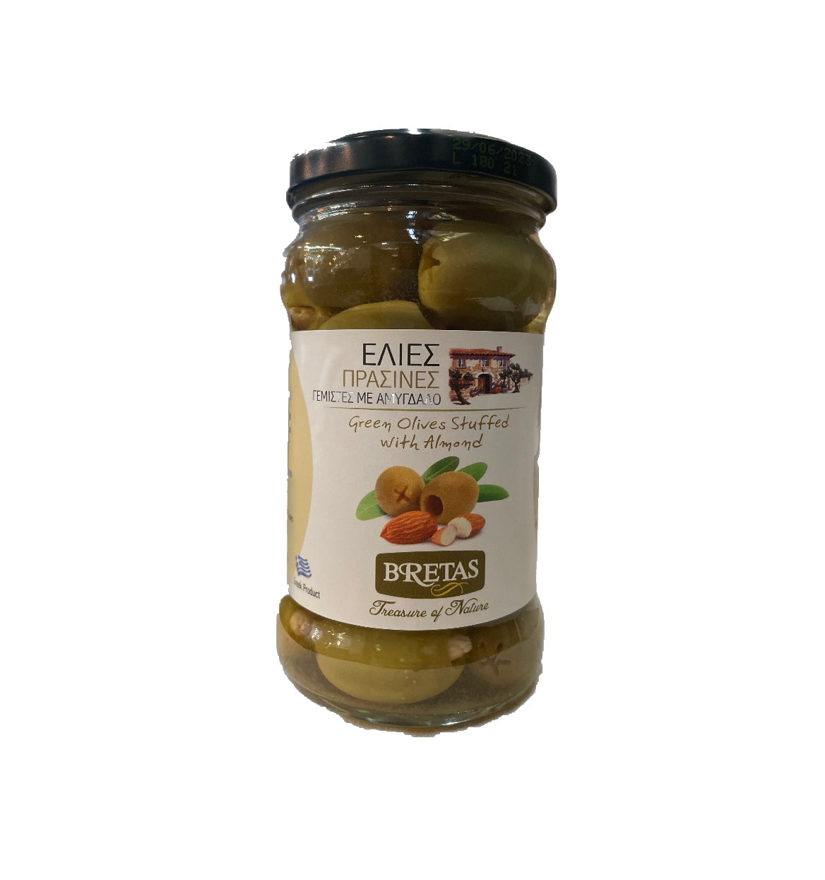 Bretas grüne Oliven mit Mandeln gefüllt 300g