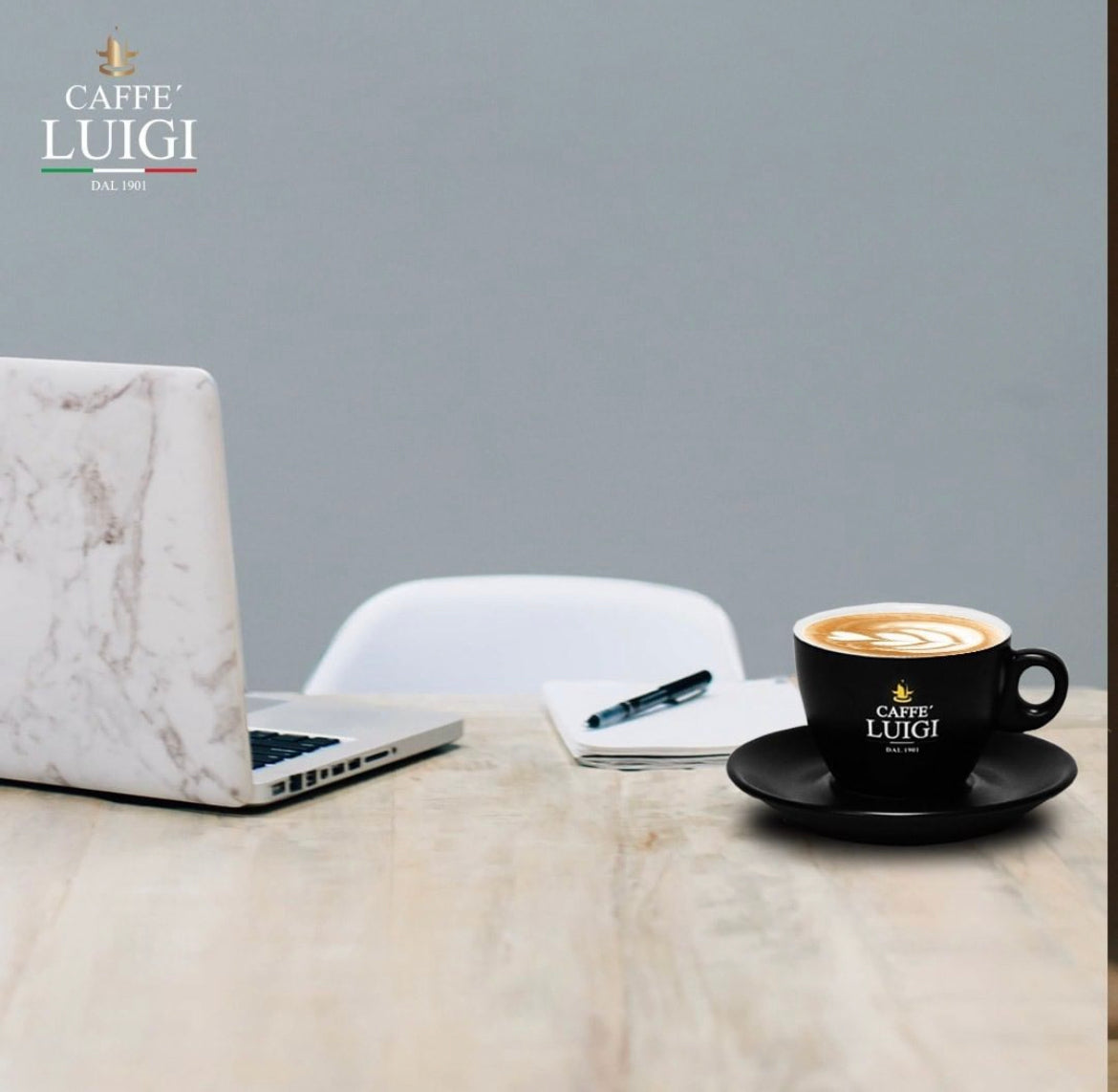 Espresso DOLCE Bohnen Beans 1Kg Caffe 'Luigi 100% Arabica + 1 Cappuccino Tasse Klein