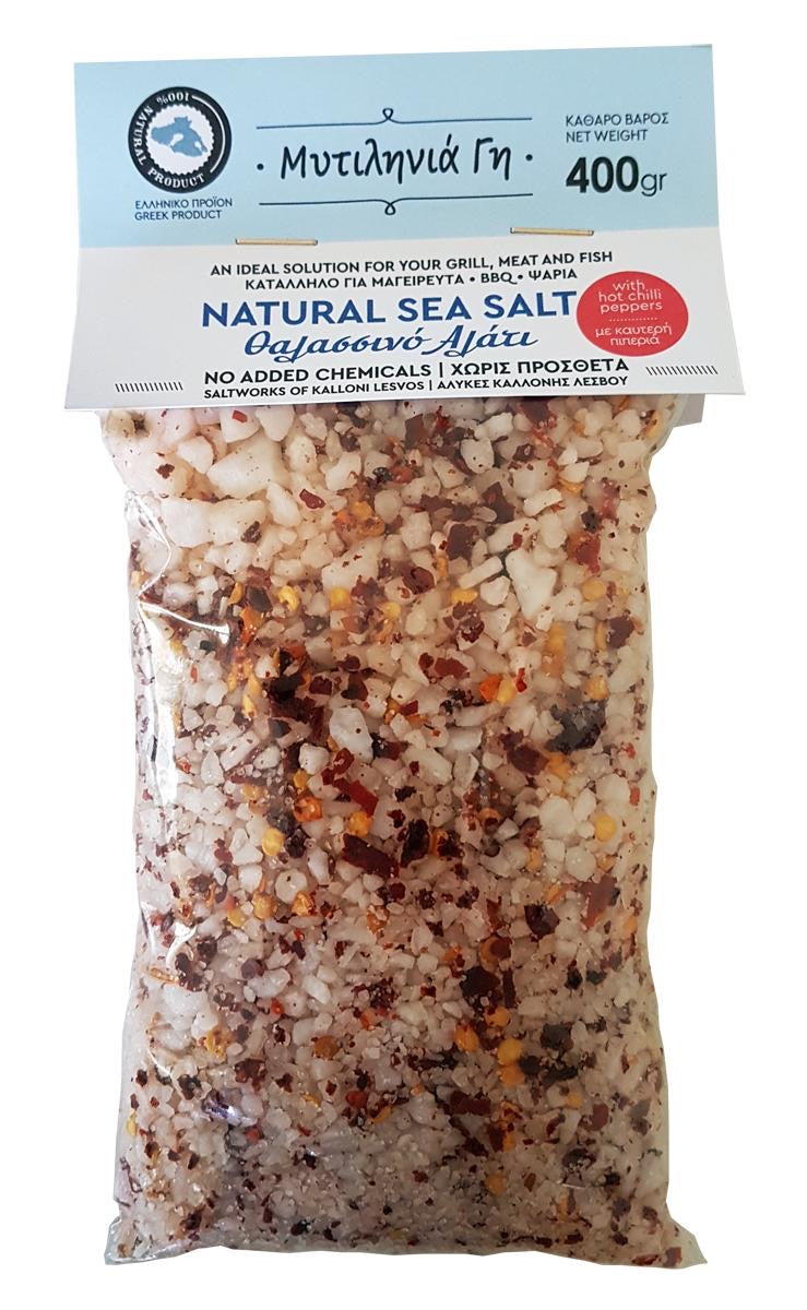Natürliches Salz / Meersalz mit Chilli Peppers Mitilinia Gi - Ohne zusätzlichen Chemikalien
