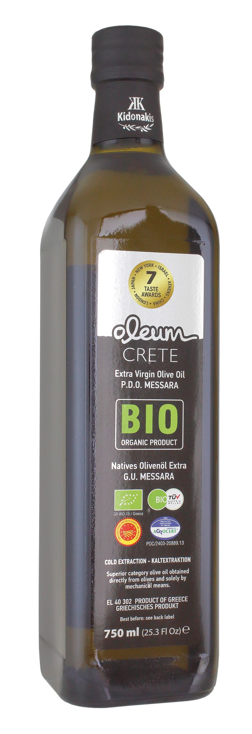 Extra Natives Koroneiki Olivenöl Bio 80 Preise P.D.O. Messara Oleum Crete 100ml - 1L Glas