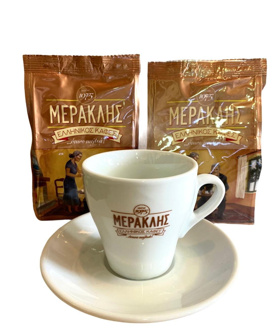 2 x 194gr Meraklis Mokka Kaffee + Doppelt Tasse dickwandig